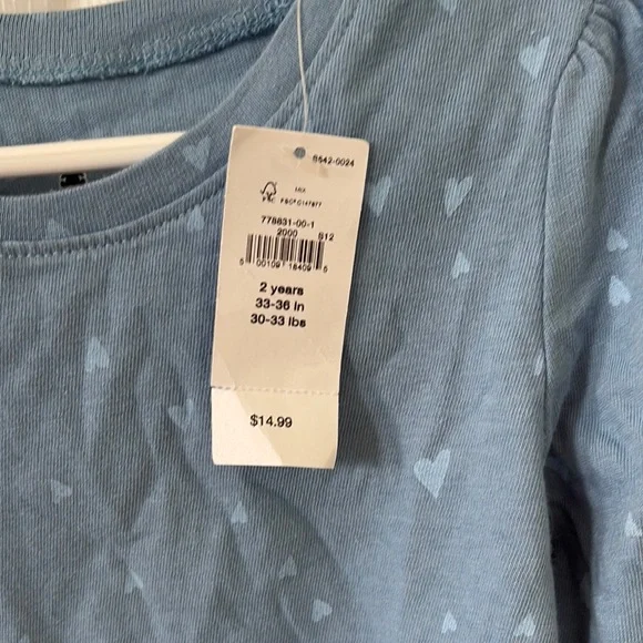 Baby GAP Blue Heart Top - Picture 4 of 9